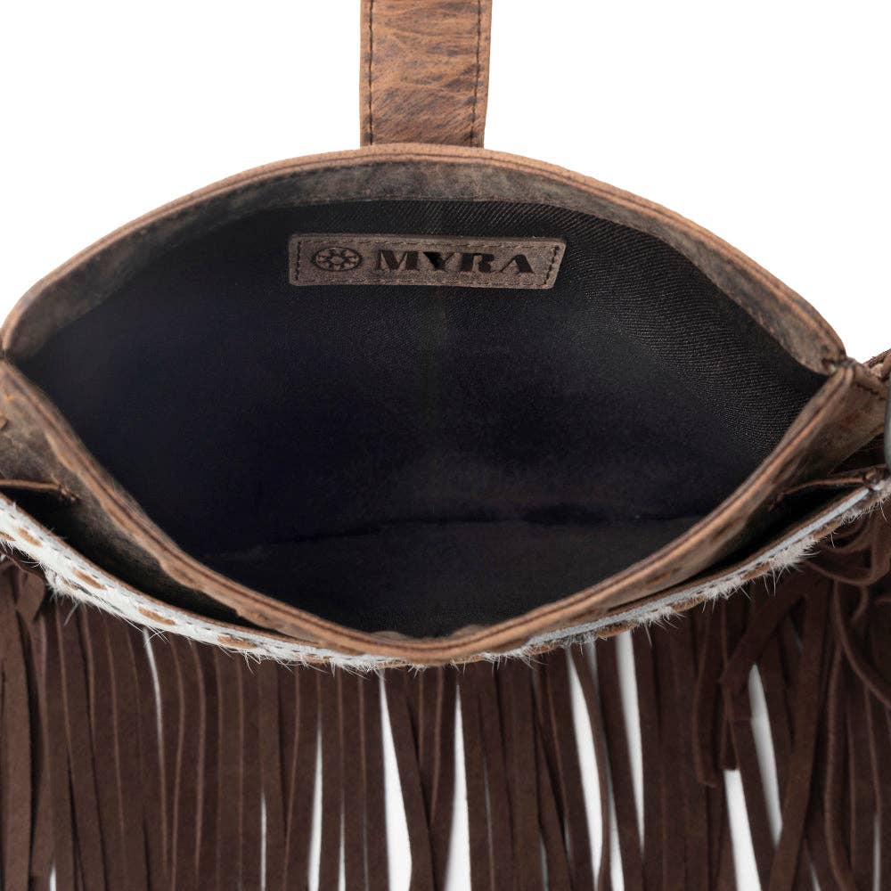 Myra Maverick Mist Hairon Leather Bag in Speckled Ivory