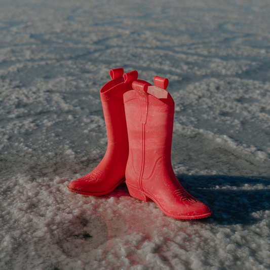 Coastal Cowgirl All Weather Rubber Cowgirl Boots: Atomic Pink