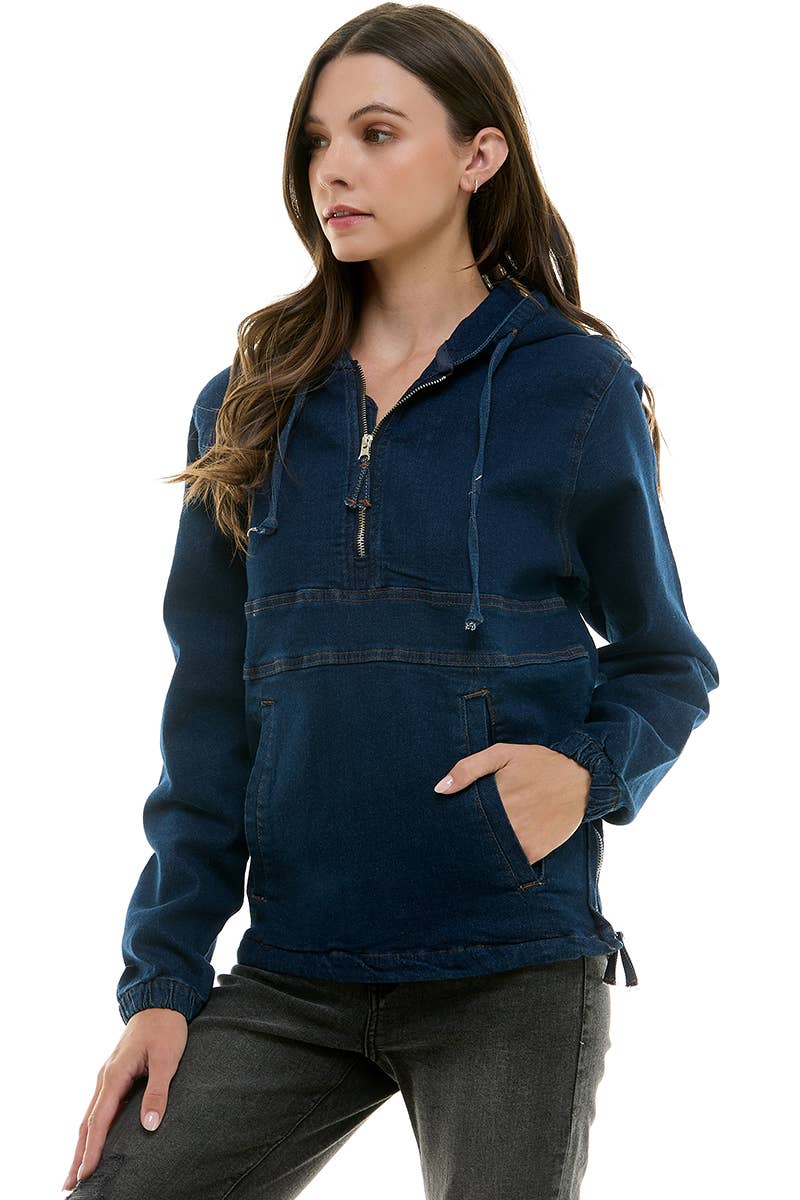 The Denim Hoodie Jacket - dark wash