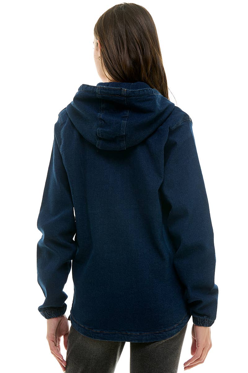 The Denim Hoodie Jacket - dark wash