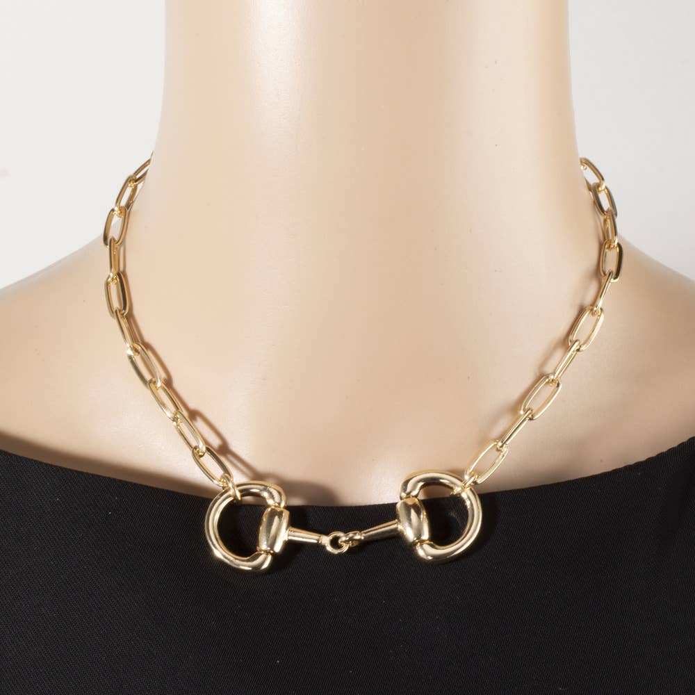 The Golden Horsebit Paperclip Necklace