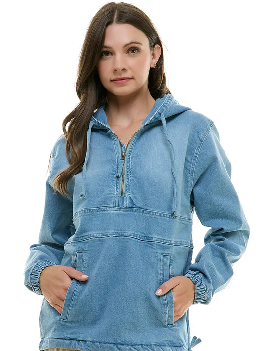 The Denim Hoodie - medium wash