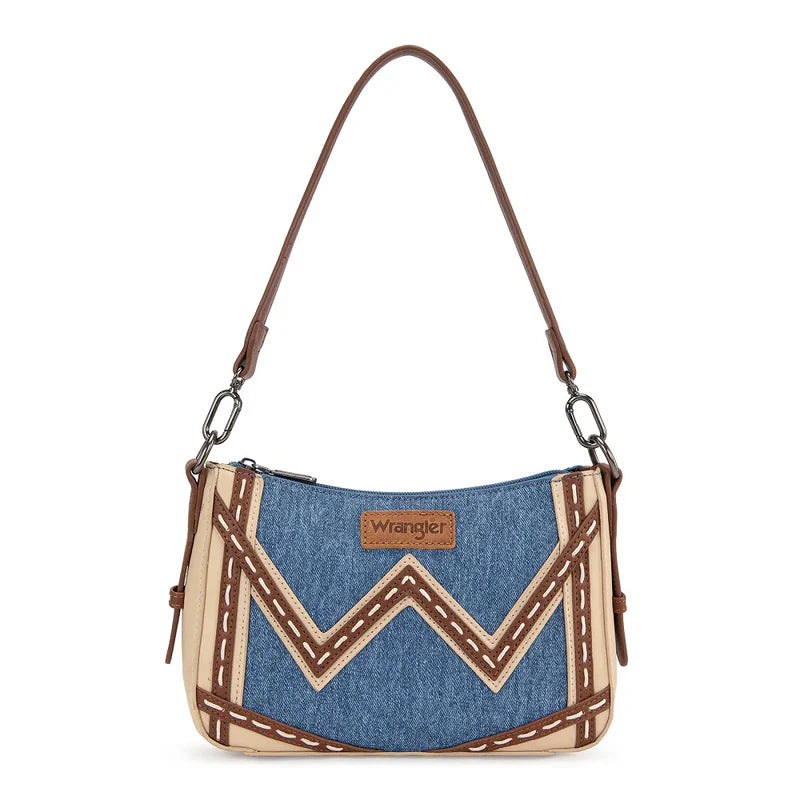 Wrangler Western Chevron Contrast Stitch Satchel Bag - Jean