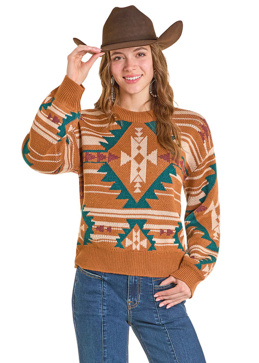 Multicolor Aztec Knit Sweater by Rock and Roll Denim