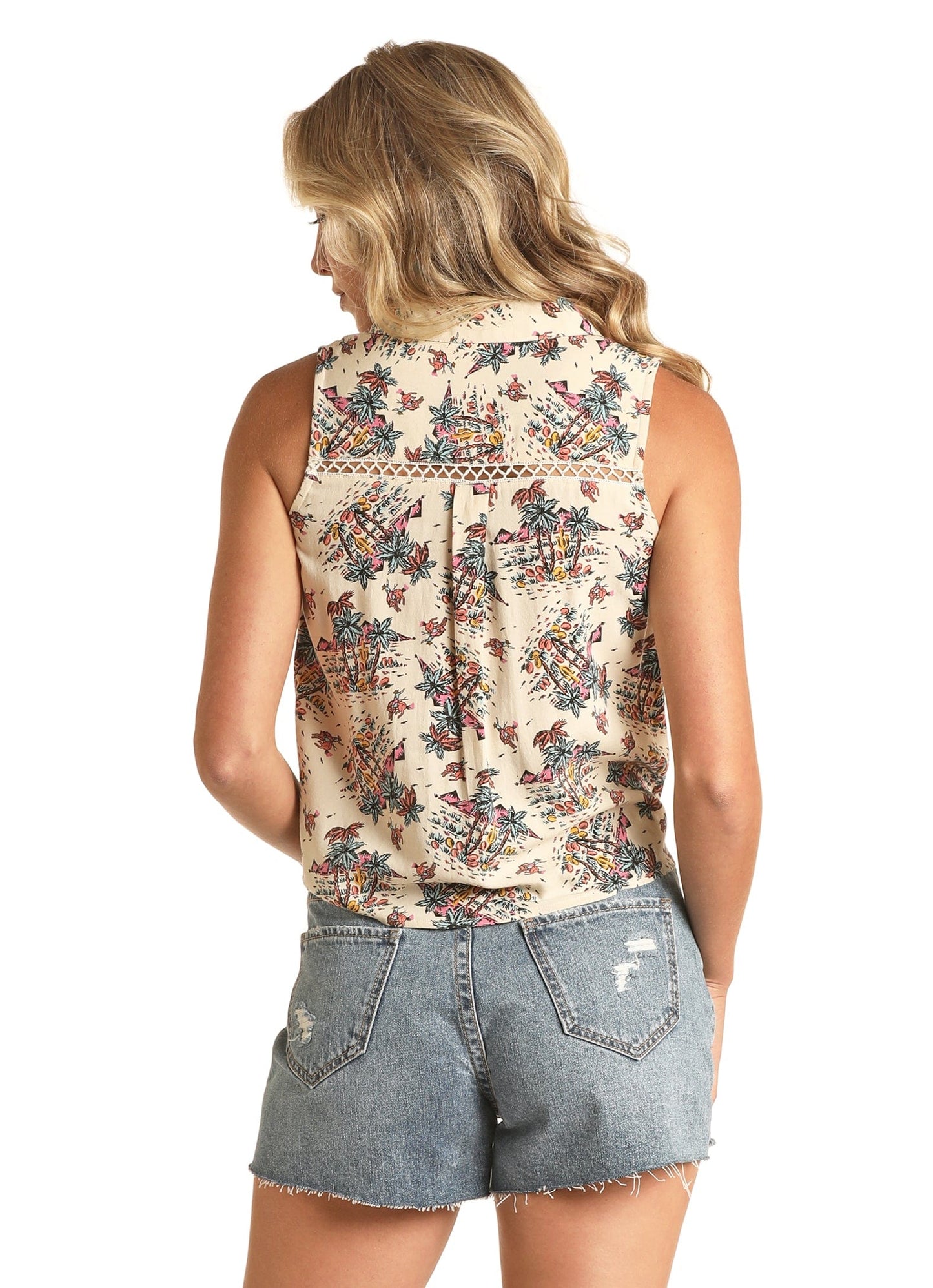 Rock & Roll Cowgirl Summer Tie Shirt - 2X