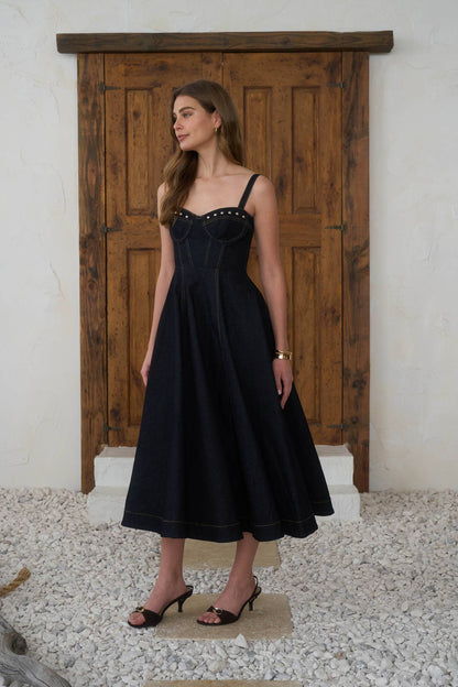 The Dark Horse Denim Midi Dress