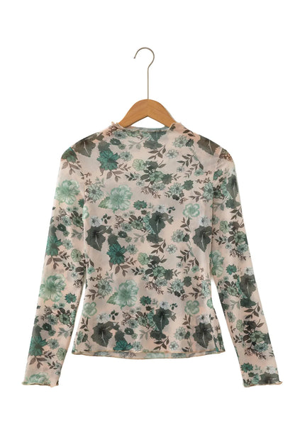 The Evergreen Bloom Mesh Top