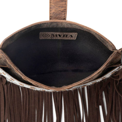 Myra Maverick Mist Hairon Leather Bag in Speckled Ivory