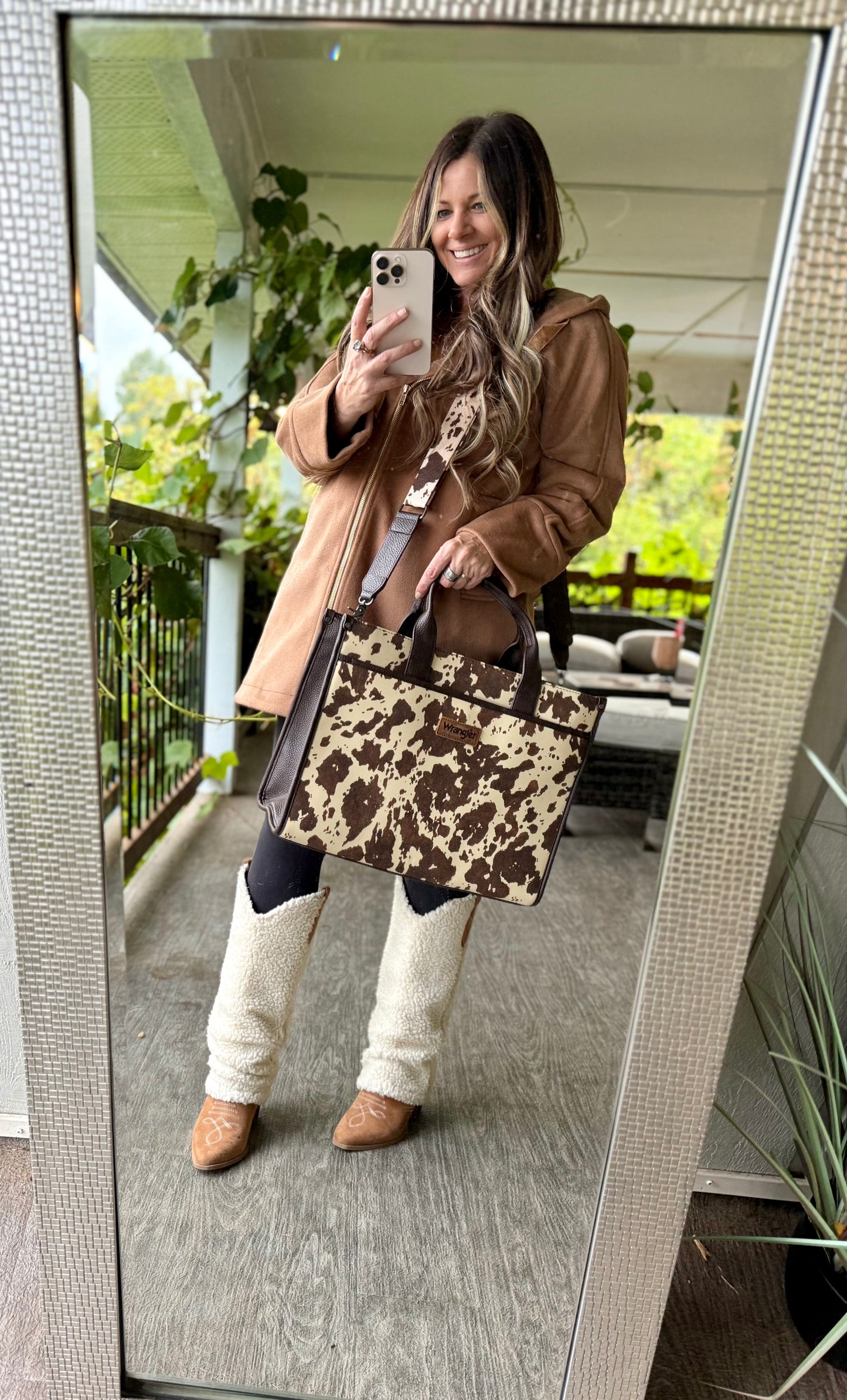 Wrangler Carry-All Large Tote Work Tote /Crossbody - Coffee