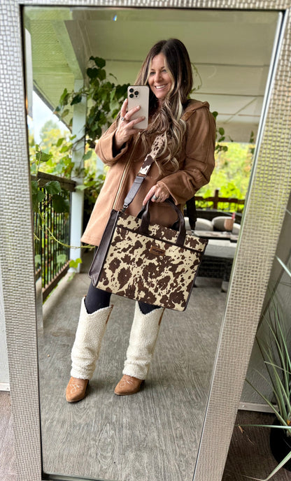 Wrangler Carry-All Large Tote Work Tote /Crossbody - Coffee