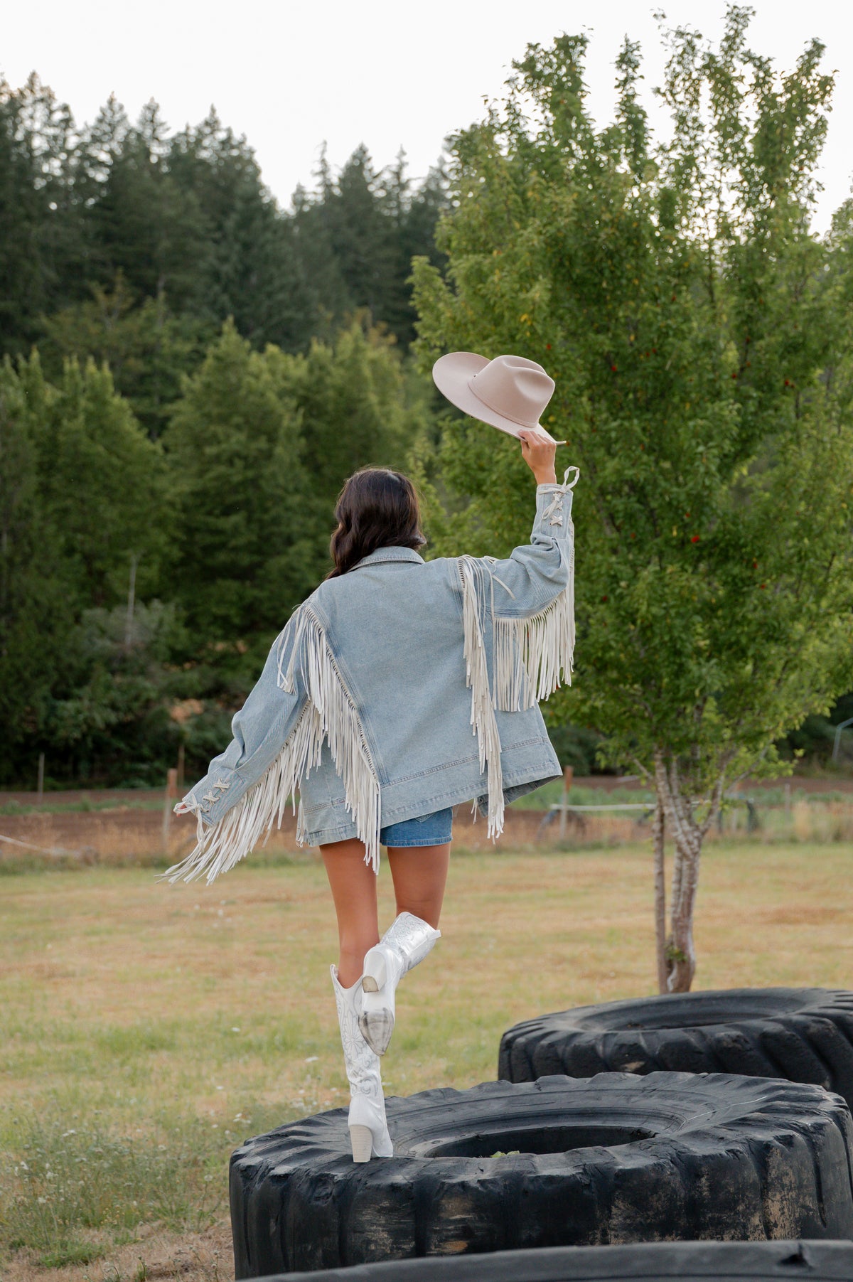 The Renegade Denim Fringe Oversized Jacket