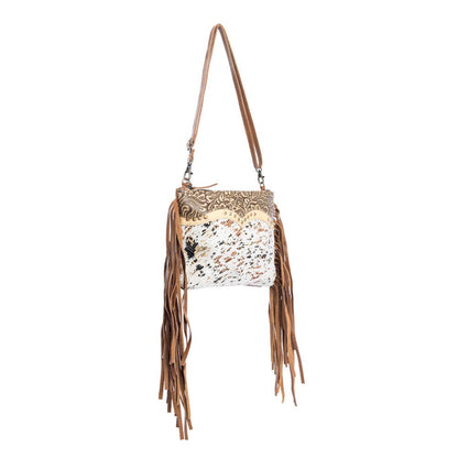 Mescalaro Hill Leather & Hairon Bag in Gold Fleck