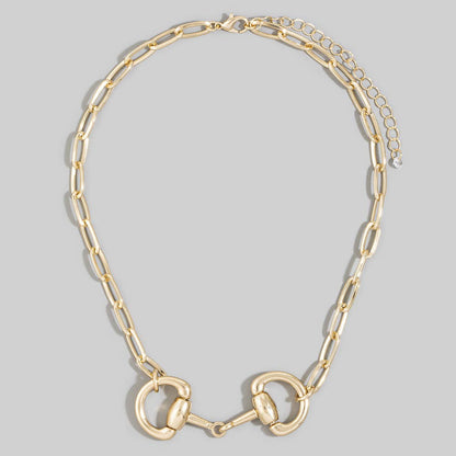 The Golden Horsebit Paperclip Necklace