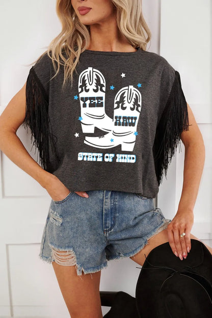 The Yee Haw State of Mind Fringe Tee