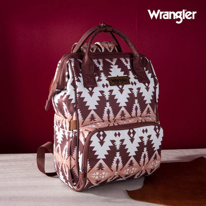Wrangler® Aztec Callie Diaper Bag Backpack – Brown