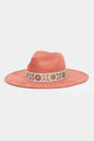 Boho Floral Wide Brim Adjustable Hat
