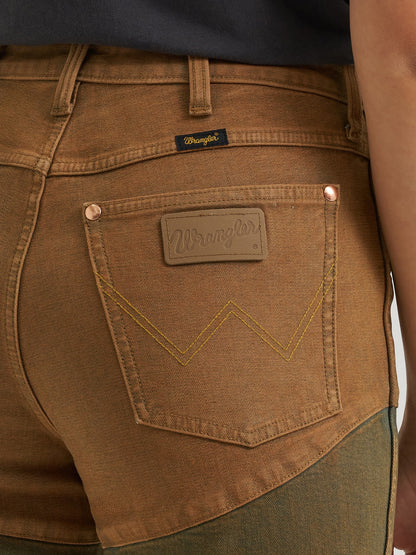Wrangler® x Lainey Wilson Chap Pieced Flare Jean – Brown