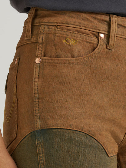 Wrangler® x Lainey Wilson Chap Pieced Flare Jean – Brown