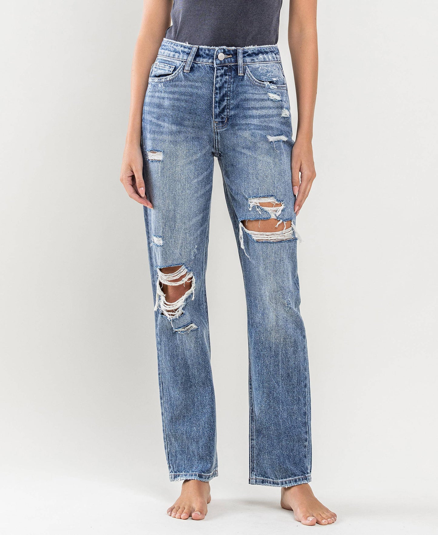 The Lowkey Legend Straight Leg Distressed Jeans