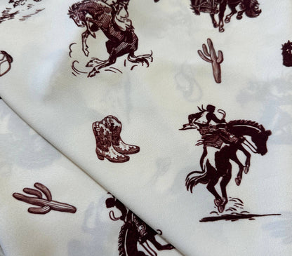 Western Cowboy Rodeo Print Scarf