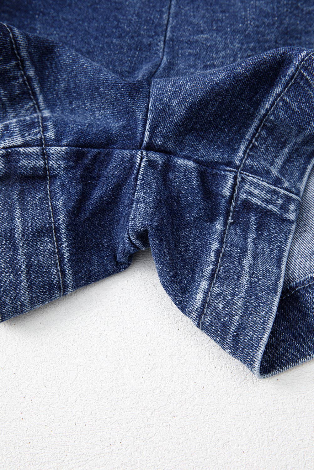 Acid Wash Denim Asymmetric Twisted Wrapped Zipped Skort