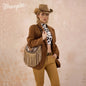 Wrangler Cow Print Fringe Shoulder Hobo Bag - Coffee