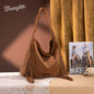 Wrangler Fringe Studded Hobo Bag - Brown