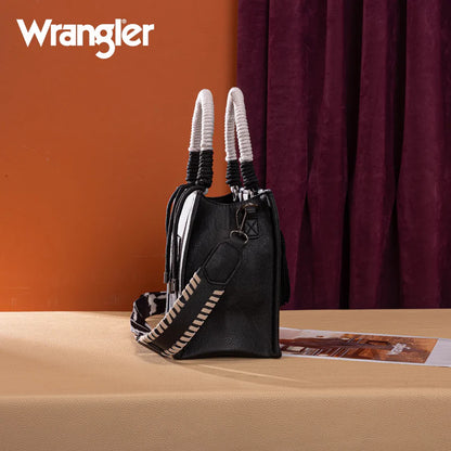 Wrangler Cow Print Tote/Crossbody - Black