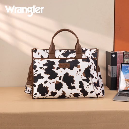 Wrangler Carry-All Large Tote Work Tote /Crossbody - Cow-Brown