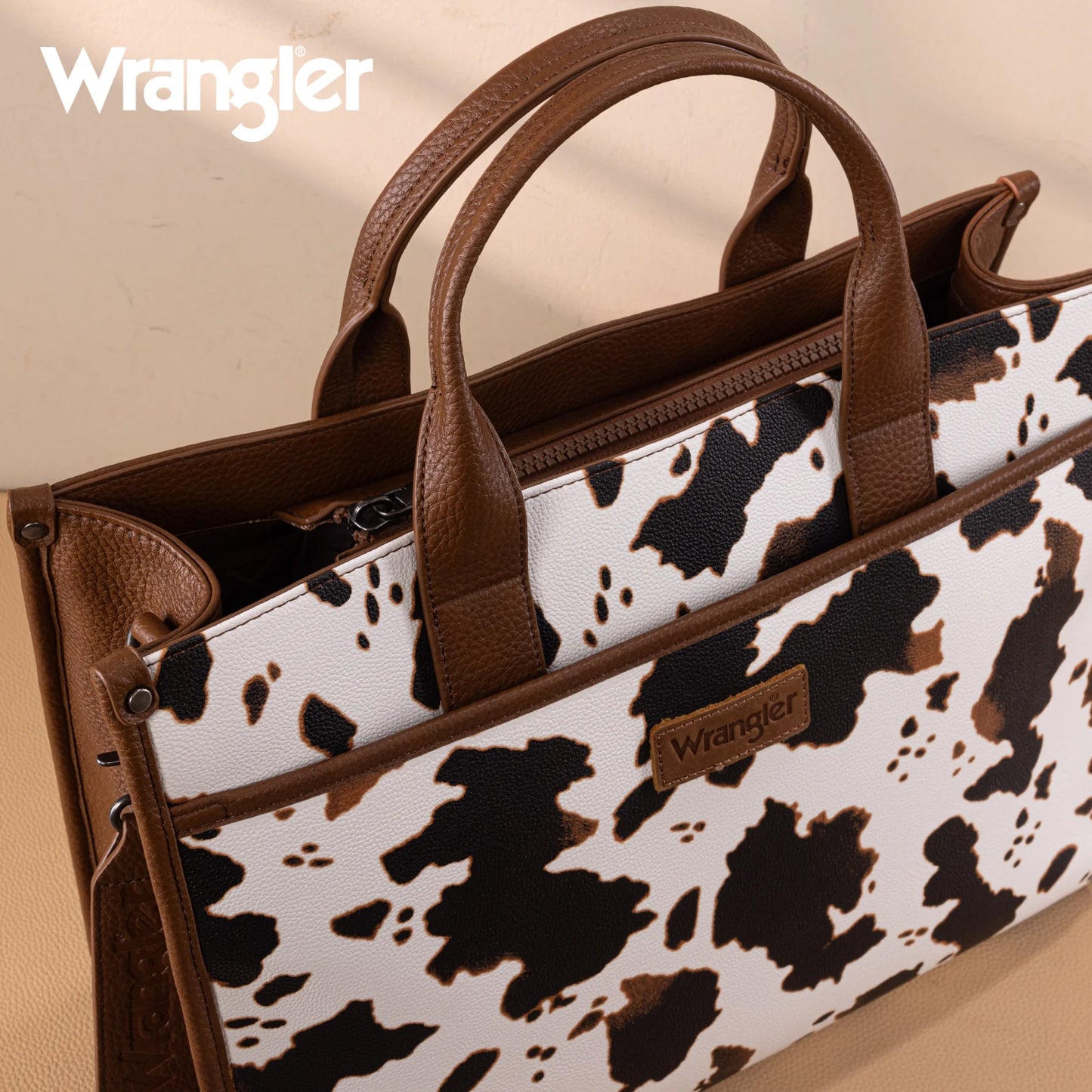 Wrangler Carry-All Large Tote Work Tote /Crossbody - Cow-Brown