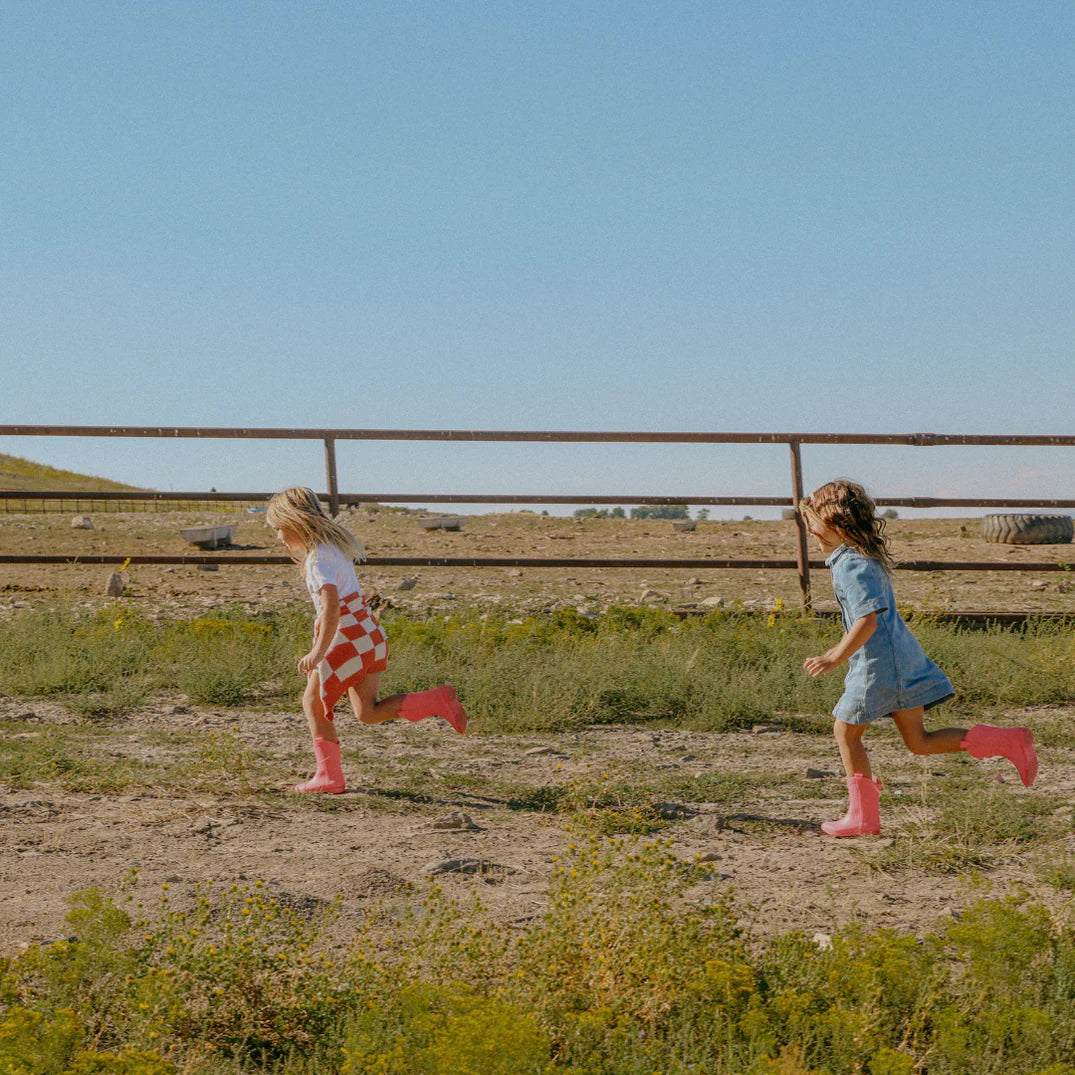 KIDS Coastal Cowkid All Weather Rubber Boots: Atomic Pink