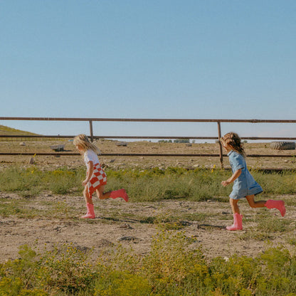 KIDS Coastal Cowkid All Weather Rubber Boots: Atomic Pink