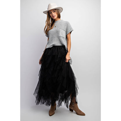Wanderlust Tulle Maxi Skirt - black