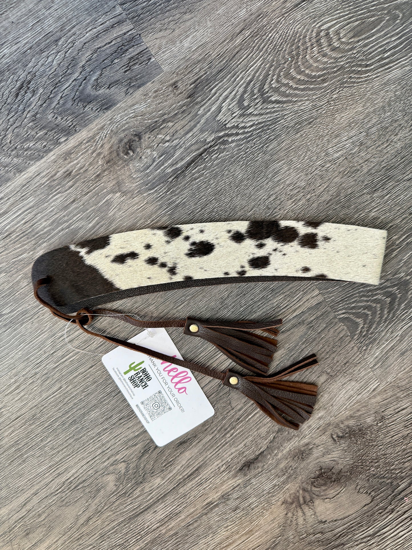 Genuine Cow Hide Hat Band with tassel