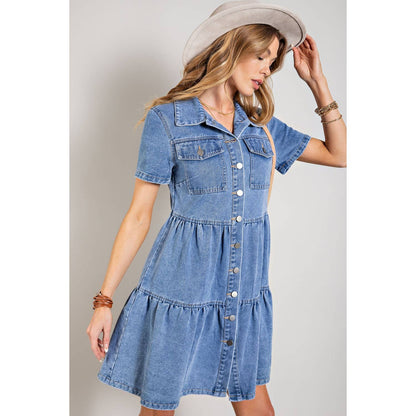 True Blue Denim Button Down Mini