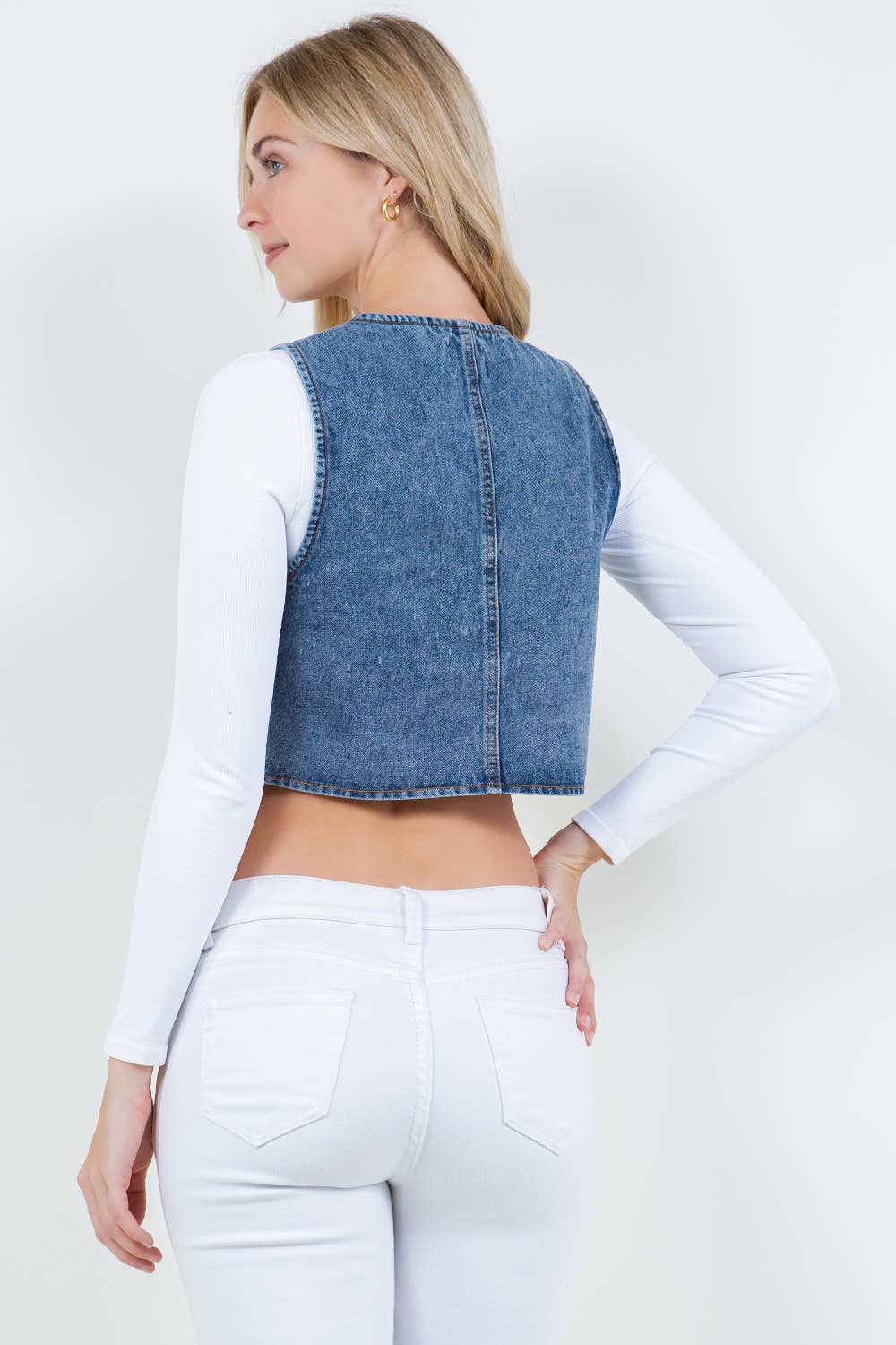 Rhinestone Cowgirl Denim Vest