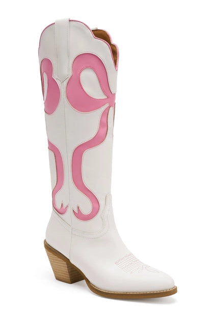 The Glenda Bow Boots - pink