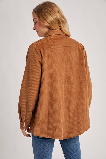 Fireside Corduroy Sherpa Lined Jacket in Camel