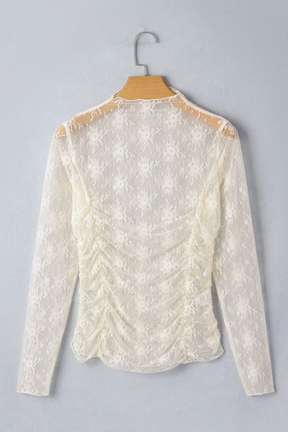 The Ivory Wildflower Mesh Top