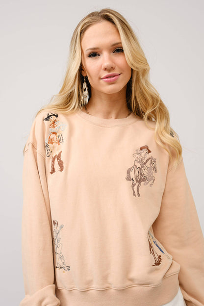 Rodeo Girls Western Embroidered Sweatshirt