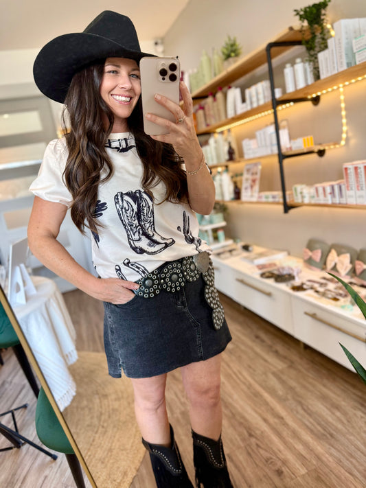 The Desert Sketch Puff Sleeve Tee