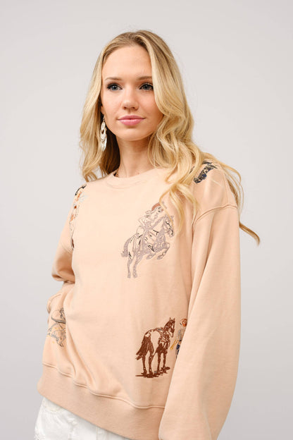 Rodeo Girls Western Embroidered Sweatshirt