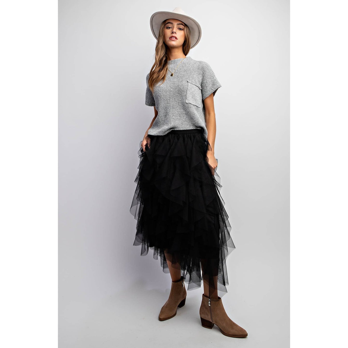 Wanderlust Tulle Maxi Skirt - black