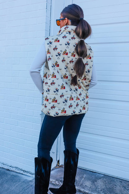 Vintage Cowboy Puffer Vest