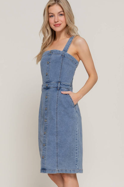 The Cassidy Button-Down Denim Dress