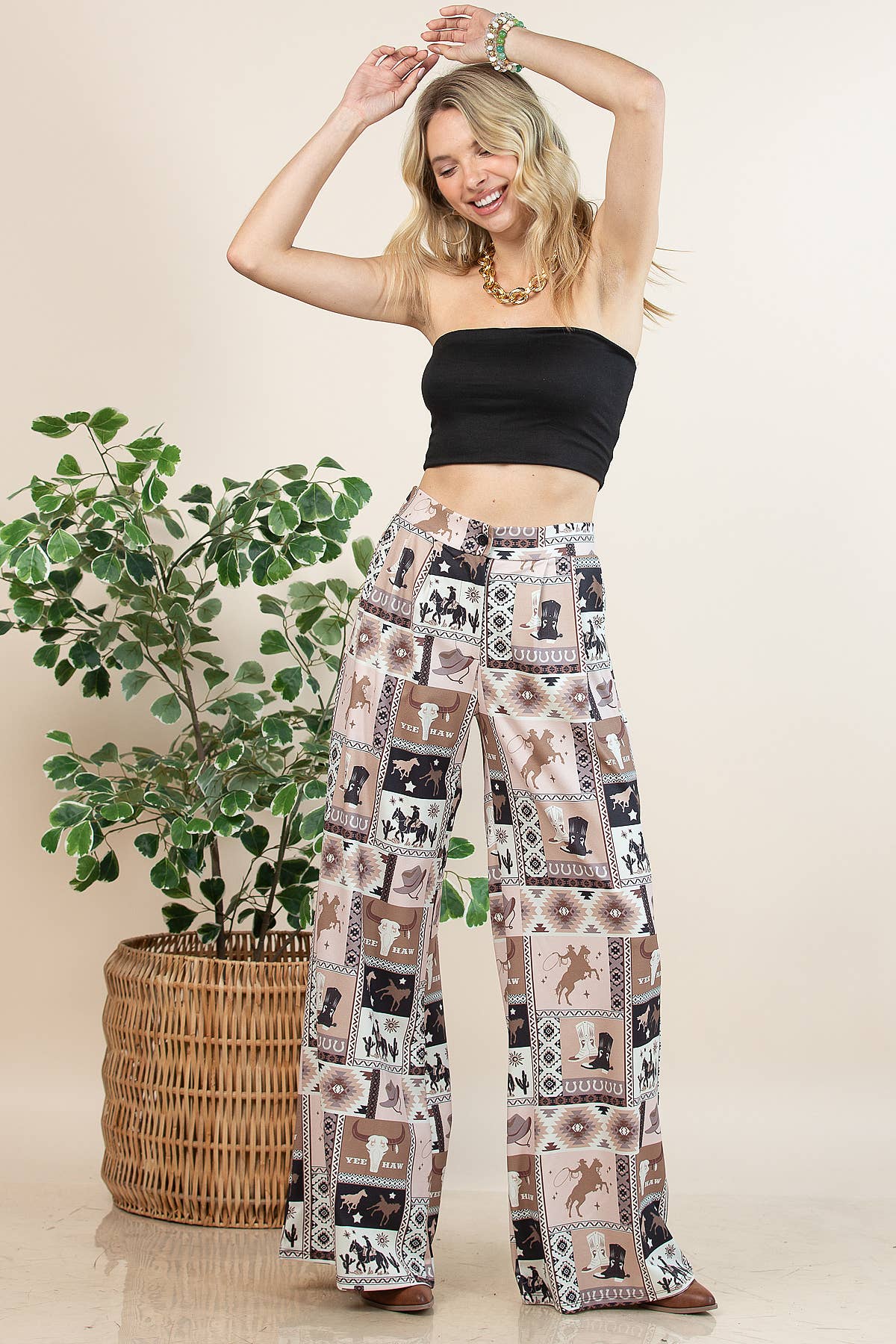 Nora Western Patches Dress Pants
