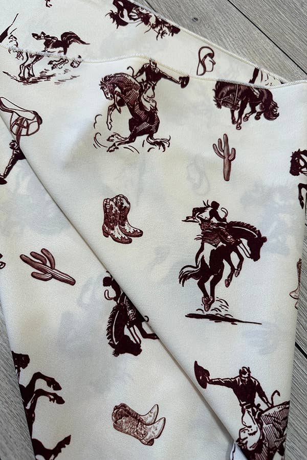 Western Cowboy Rodeo Print Scarf