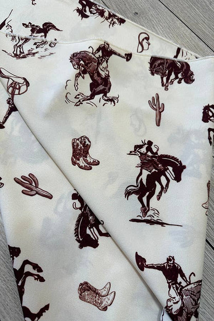 Western Cowboy Rodeo Print Scarf
