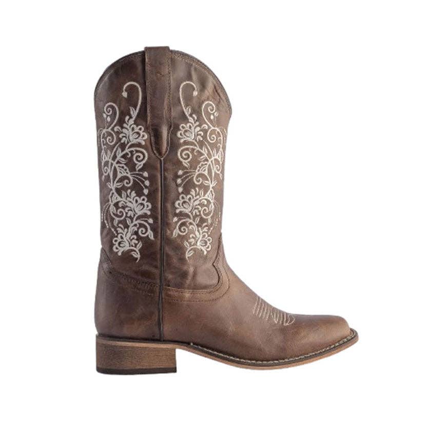 Desert Bloom Leather Cowgirl Boots