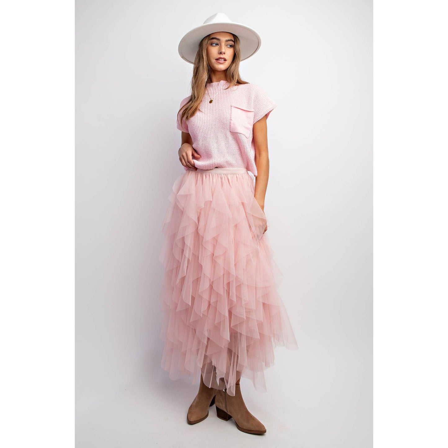 Wanderlust Tulle Maxi Skirt - pink